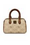 Monogram Patterned Speedy Design Mini Size Long Strap Women's Handbag Khaki