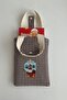 Gingham Patterned Short Sleeve Strap Book Carrying Bag Case