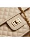 Cream Quilted Faux Leather Gold Chain Shoulder Bag 23×16 cm - - 4