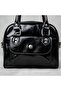 Women's Black Patent Leather Hand and Shoulder Bag with Silver Detail 18X13 cm - - 2