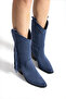 Texas Breeze Tasseled Blue Suede Women's Cowboy Boots - 2