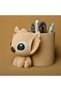 3D Printed Knitted Pen Holder - Desktop Pen Organizer with Cute Characters - Beige - 3