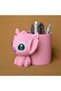 3D Printed Knitted Pen Holder - Desktop Pen Organizer with Cute Characters - Pink - 3