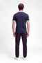Men's Regular Fit Short Sleeve Navy Blue T-Shirt with Metallic Logo Detail on the Collar - 4