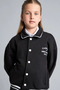 Okul College Collar Bomber Black Cardigan Girls H7268A826Au