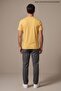 Yellow Men's Abstract Pattern Printed Crew Neck Loose Fit T-Shirt - 6
