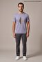 Lilac Men's Abstract Pattern Printed Crew Neck Loose Fit T-Shirt - 4