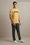Yellow Men's Impossible Printed Crew Neck Loose Fit T-Shirt