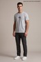 Gray Men's Monogram Printed Crew Neck Loose Fit T-Shirt