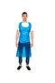 100-Piece Polyethylene Sleeveless Waterproof Disposable Apron Blue 70x150centimeter