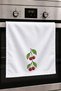 Hand Drying Towel 30X50Cm Cotton Absorbent Branch Cherry on the Tree for Kitchen, Oven