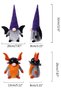 2Pcs Halloween Gnome Plush Decor Set, Faceless Scandinavian Tomte Elf Dolls, Bat Wing & Orange Horn Gnome, Handmade Tabletop Ornaments for Halloween Home Party Decor - 2