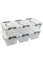 5L Clear Latch Storage Boxes, Plastic Box with Lid, 6 Packs