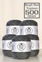 Set of Twisted Knitting Yarns in the Color of Gunpowder, 100% Cotton (Total 500 Gr.)