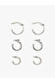 3-Piece Hoop Earrings Set with Rhinestones