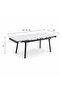 Extendable Dining Table 120 + 30 X 85 cm White and Matt Gold - 3