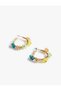 Multicolor Beaded Floral Hoop Earrings - 2