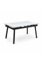 Extendable Dining Table 120 + 30 X 85 cm White and Matt Gold