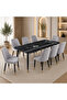 Marble dining table with 8 chairs - 3