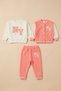 Baby Girl Ny Themed College Jacket Sweatshirt and Sweatpants 3-Piece Set - 2