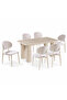 6 Seater Marble Dining Table Set