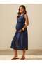 Rochie midi, albastră - L - 4