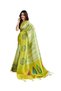 Designer Banarasi Silk Saree with Modern Abstract Print & Woven Mandala Pallu | Pre-Stitched Fall & Pico Included | - 2
