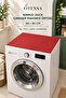 Red Duck Fabric Washing Machine Top Cover 60 X 80 cm Water Repellent Stain-Repellent