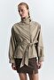 Trench Coat with Stand Collar - 3