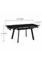 Extendable Dining Table 90 + 25 + 25 X 80 cm Black - 3