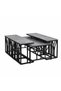 Wooden Rectangular Tea Set 1+6 Gray