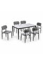6 Seater Marble Dining Table Set