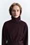 High Collar Double Breasted Belted Jacket - 5