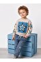 Boy's Oversize 2 Thread Swetshirt with Embroidery Detail Denim Trousers 2-Piece Set