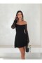 Women's Fabric Lined Off-Shoulder Lace Dress - 4