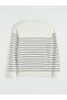 Southblue White Crew Neck Striped Men's Knitwear Sweater - 7