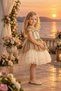 Sequined Robe, Stone Detailing, Layered Tulle Skirt, Satin Bow, Crown Accessory, Girls' Evening Dress for Ages 4-8, Birthday, Special Occasion - 5