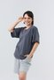Cotton Comfortable Fit Short Sleeve Cotton Smoked Women's Oversize T-Shirt - 4