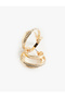 Stone Detailed Multiple Hoop Earrings - 3