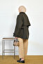 Women's Back Button Detail Hidden Zipper Stand Collar Trench Coat Emerald Green - 6