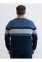 Mg Trend'En Indigo Crew Neck R Color Block Men's Knitwear Sweater - 4