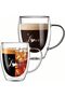 Double Wall ‘LOVE’ Printed Glass Mug Set – 350ML (2Pcs) – Stylish Mugs for Coffee, Tea, Juice & Cocktails – Romantic Present for Valentine’s, Anniversary & Everyday Use - 7