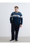 Mg Trend'En Indigo Crew Neck R Color Block Men's Knitwear Sweater - 2