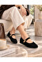 Women's Black Suede Gold Buckle Mary Jane Daily Ballet Flats Thick Comfortable Soft Sole Stc1351 - 8