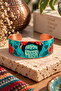 Turquoise I Am My Own Muse Written Wide Form 100% Copper Bracelet - 5
