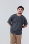 Cotton Comfortable Fit Short Sleeve Cotton Smoked Color Men's Oversize T-Shirt - 4