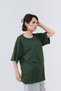 Cotton Comfortable Fit Short Sleeve Cotton Khaki Women's Oversize T-Shirt - 8