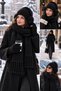 Women's 4-Piece Black Winter Set, Beanie, Scarf, Gloves, Ear Muffs, Warm Soft Winter Accessory Gift Set - 3
