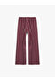 X Melis Ağazat - Viscose Straight Striped Trousers with Tie Waist - 3