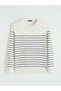 Southblue White Crew Neck Striped Men's Knitwear Sweater - 5